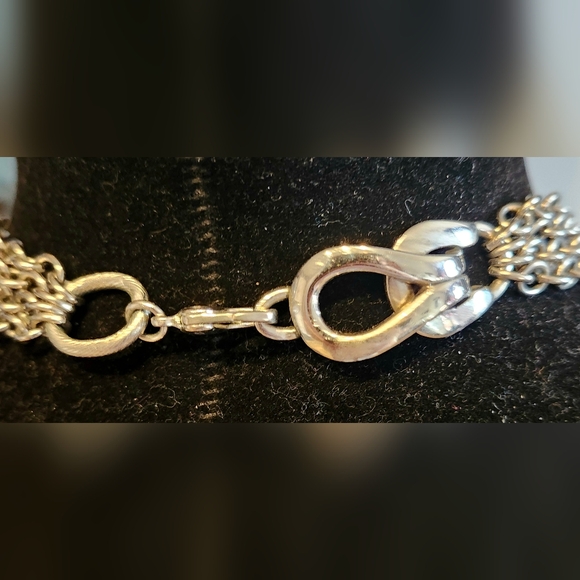 Vintage St John Knits Pearl & Flash Opal Charms Multistrand Necklace - Picture 4 of 5